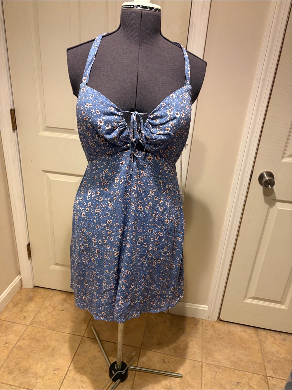 Lumiere Blue Floral Tie-Front Chemise
